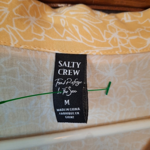 Salty Crew Seafarer Dress Dusty Gold Button Front Mini Dress Size Medium ALTERED - Picture 9 of 16